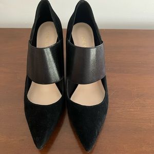 Black Leather Nine West Heels